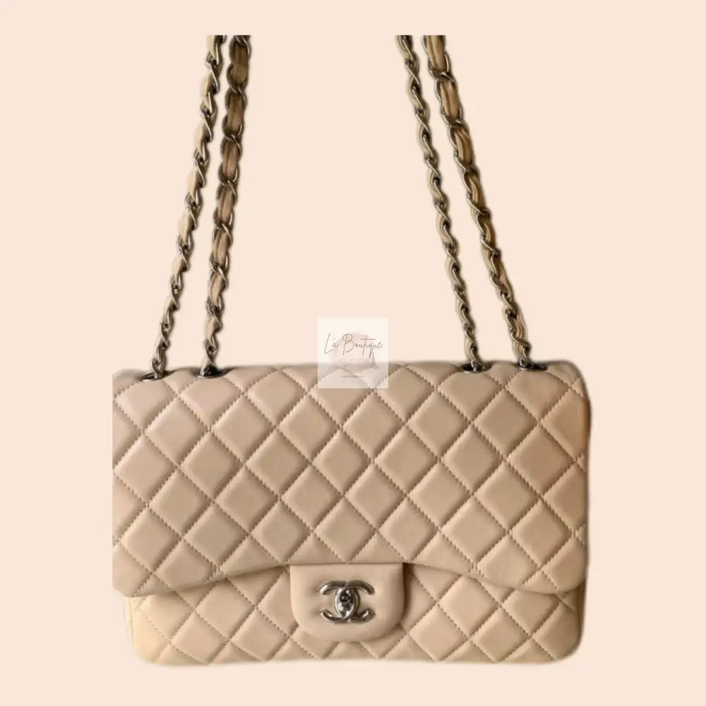 Torebka Chanel Classic Flap Lambskin Seria 12 Beige Jumbo