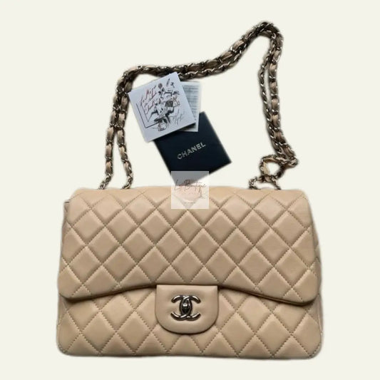 Torebka Chanel Classic Flap Lambskin Seria 12 Beige Jumbo