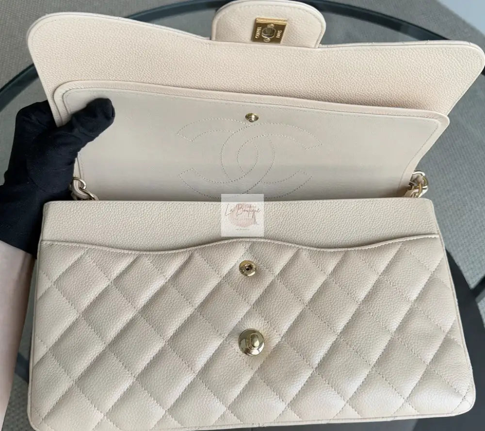 Torebka Chanel classic jumbo beige caviar/gold 2011r.