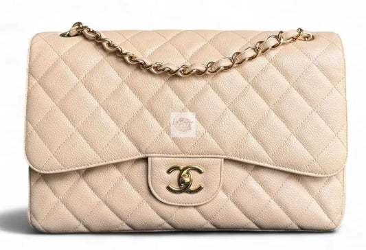 Torebka Chanel classic jumbo beige caviar/gold 2011r.