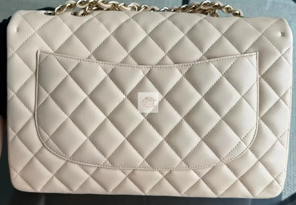 Torebka Chanel Classic Jumbo beige single flap