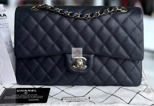 Torebka Chanel classic medium dark navy/gold NOWA komplet z butiku 2019r.