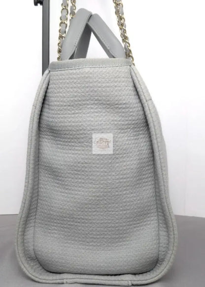 Torebka Chanel Deauville Shopping Tote 23B Grey Canvas/Light Gold