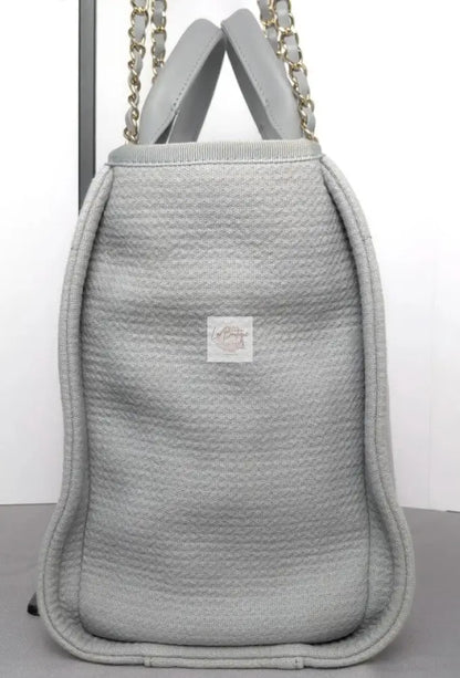 Torebka Chanel Deauville Shopping Tote 23B Grey Canvas/Light Gold