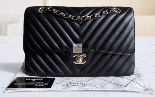 Torebka Chanel medium chevron lambskin black/light gold hdw NOWA 2019r.