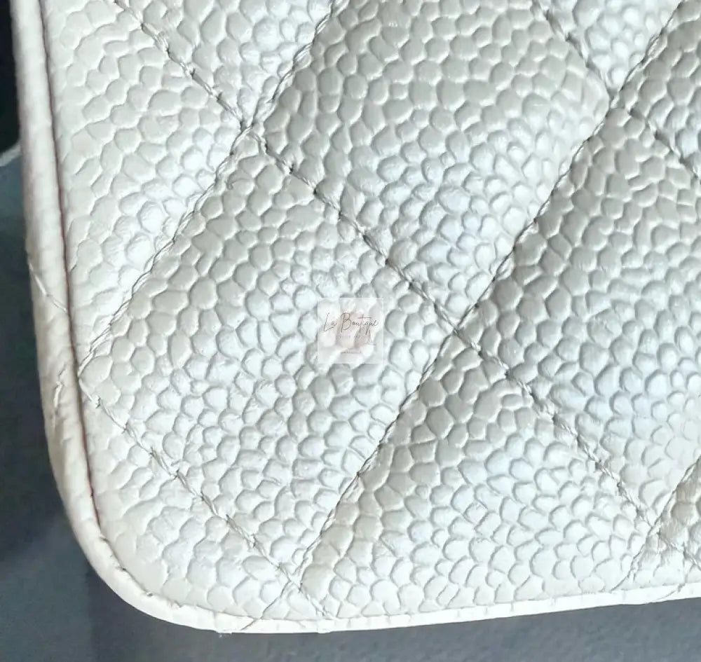 Torebka Chanel medium classic caviar beige/gold