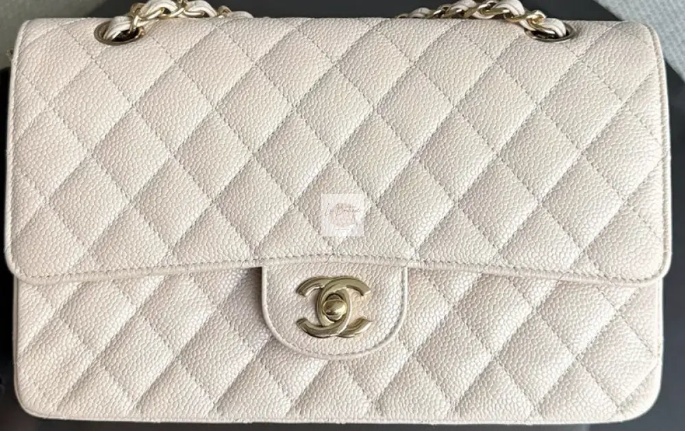 Torebka Chanel medium classic caviar beige/gold