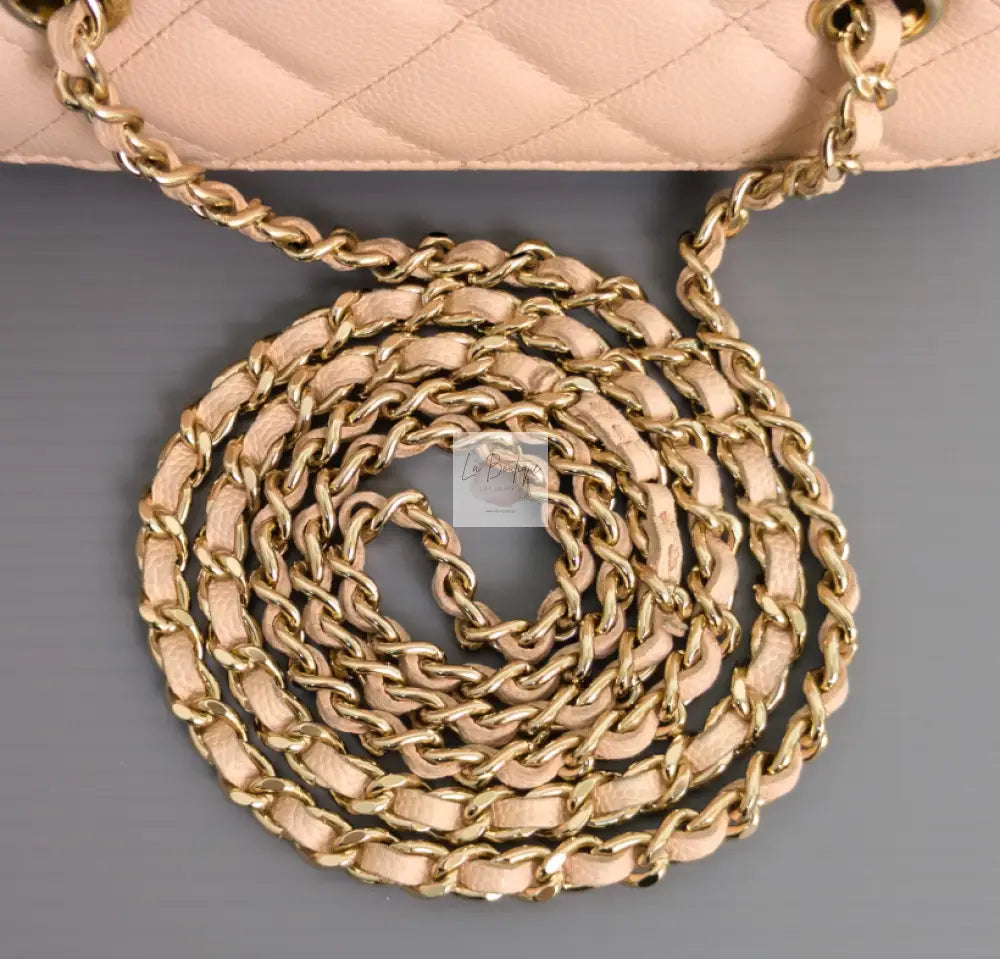 Torebka Chanel Vanity Bag with Chain Beige Caviar Light Gold Hardware 2021