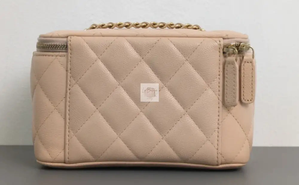 Torebka Chanel Vanity Bag with Chain Beige Caviar Light Gold Hardware 2021