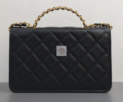 Torebka Chanel WOC With Top Handle | 22S Black Caviar Brushed Gold Hardware 2022