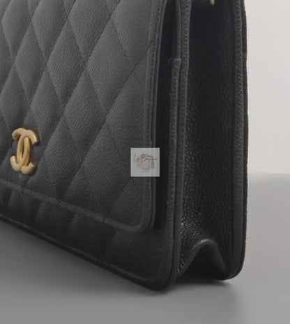 Torebka Chanel WOC With Top Handle | 22S Black Caviar Brushed Gold Hardware 2022