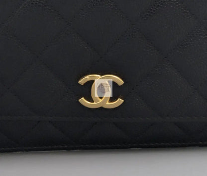 Torebka Chanel WOC With Top Handle | 22S Black Caviar Brushed Gold Hardware 2022