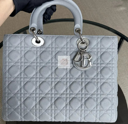 Torebka Dior Lady large gray/silver