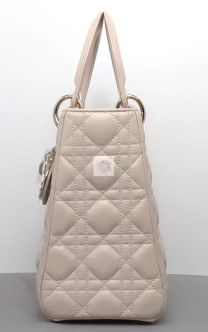 Torebka Dior Lady medium pudrowy róż jasno złoty hdw NOWA