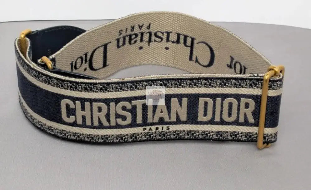 Torebka koszyk Lady Dior medium Blue Oblique Jacquard Natural Wicker/brushed gold