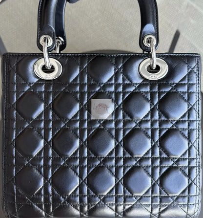 Torebka Lady Dior medium black/silver