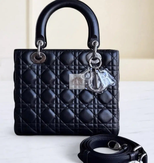 Torebka Lady Dior medium black/silver