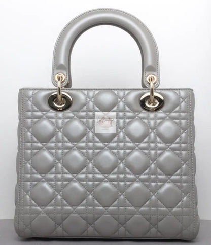 Torebka Lady Dior medium opal grey/light gold NOWA